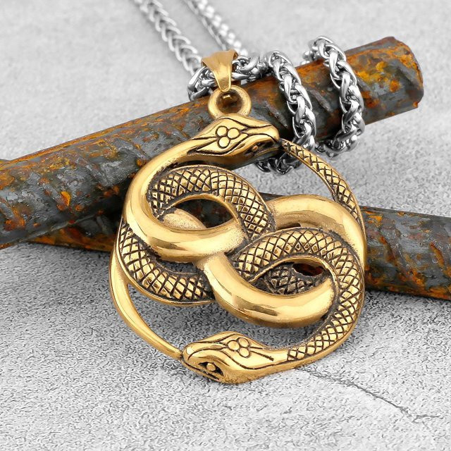 Rui Di Halskette Ouroboros Schlange, Edelstahl, Schwarz, Herren - Bild 1