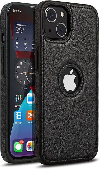 YOACHEY Luxus Business Vintage Leder Handyhülle für iPhone und Samsung in Schwarz - Bild 1