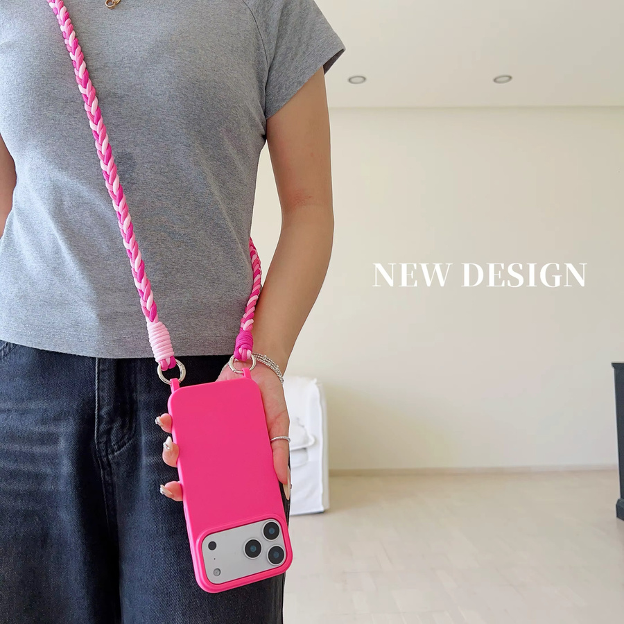 Stoßfeste Lanyard-Telefonhülle für Apple iPhone in Schwarz mit Crossbody Neck Cord Strap zum Schutz vor Verlust - Bild 1