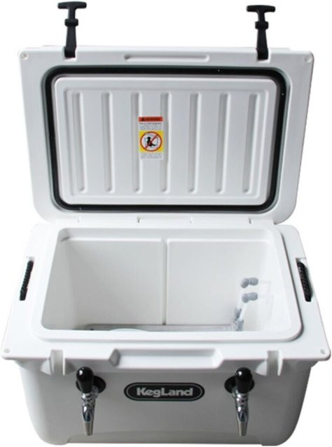 KegLand Double Tap Cooler Jockey Magic Box mit Aluminium-Kaltplatte in Weiß - Bild 1