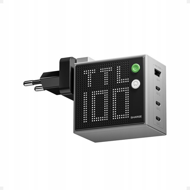 SHARGE Pixel GaN Ladegerät 100W in Grau mit USB-C und USB-A Schnellladung PD QC - Bild 1