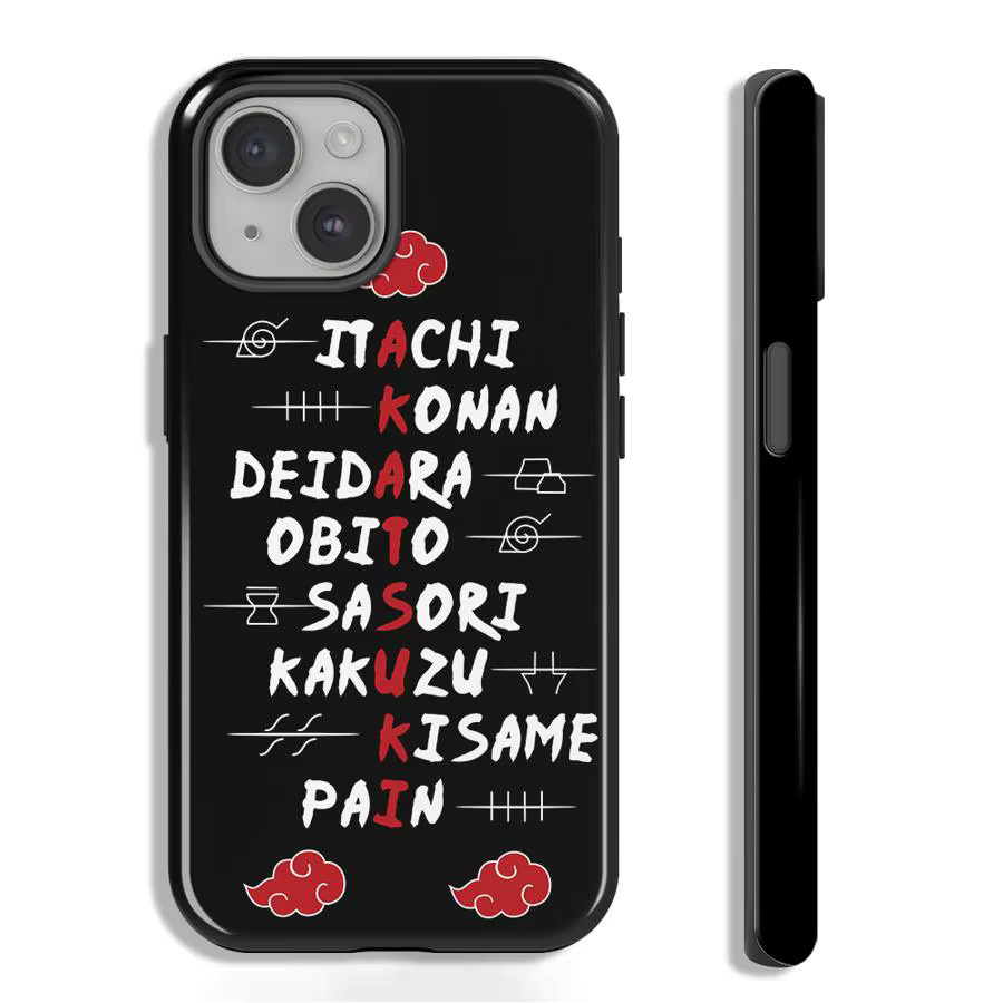 Schutzhülle mit Naruto Akatsuki Wolken Design für Apple iPhone in Schwarz - Bild 2
