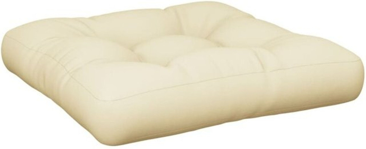Vidaxl Palettenkissen quadratisch aus Stoff in Beige B/B/H: 58 x 58 x 10 cm - Bild 1