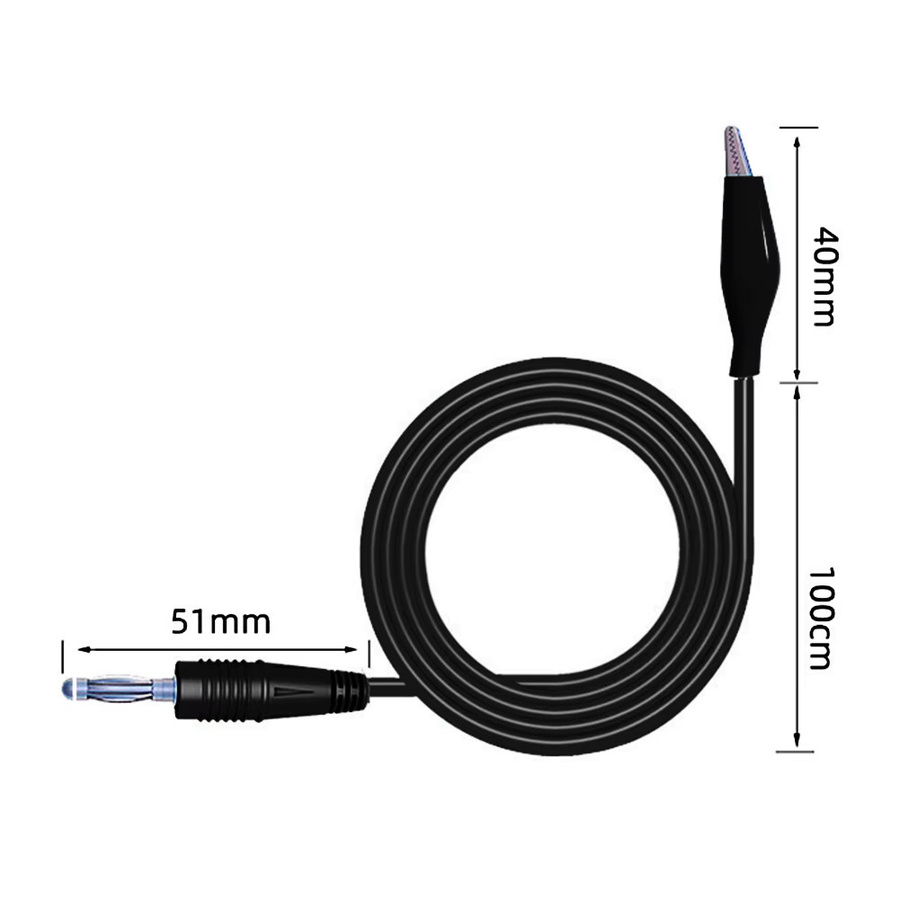 HpLive Multimeter-Messleitungen P1038 mit 4 mm Bananenstecker und Krokodilklemmen, Messkabel Set in Rot und Schwarz - Bild 2