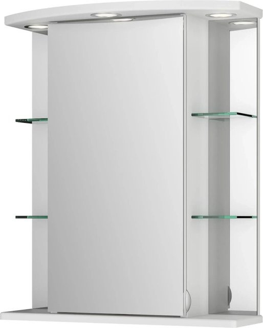 JOKEY Spiegelschrank mit LED-Beleuchtung und Steckdose, Weiß, B/H: 55 x 66 cm - Bild 1