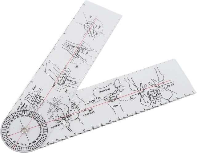Transparentes Gelenklineal aus Kunststoff als Spinal Goniometer und physikalischer Winkelmesser - Bild 1