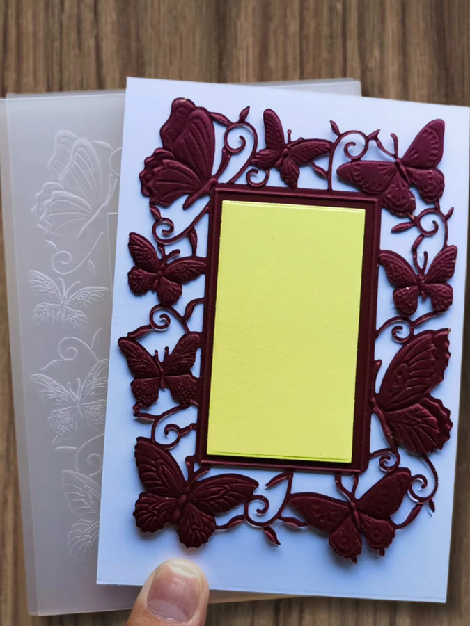 2-teiliges Set mit 3D-geprägten Ordnern und Metallstanzformen in Gelb mit Butter-Motiv - Bild 4