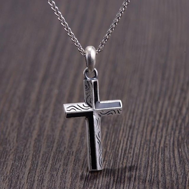 YIRAN Jewelry Halskette mit Kreuz Anhänger, 925 Silber, Unisex - Bild 1