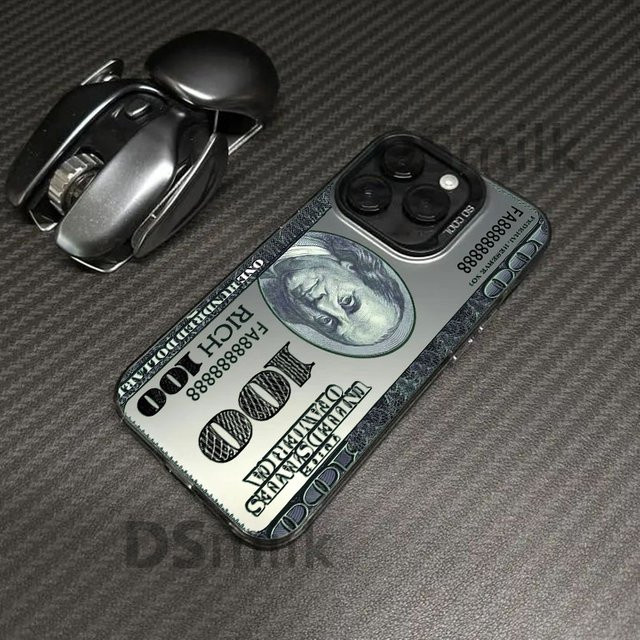 Handyhülle im USD Dollar Design für iPhone 16 15 14 13 12 11 Pro Max XR X in Weiß und Multicolour aus hartem PC und TPU - Bild 1