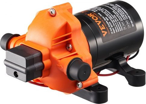 VEVOR 12V Membranpumpe 3-Kammer-DC-Wasserpumpe mit automatischem Druckschalter 40–100 PSI einstellbar, 11,36 L/min, Farbe: Orange - Bild 1
