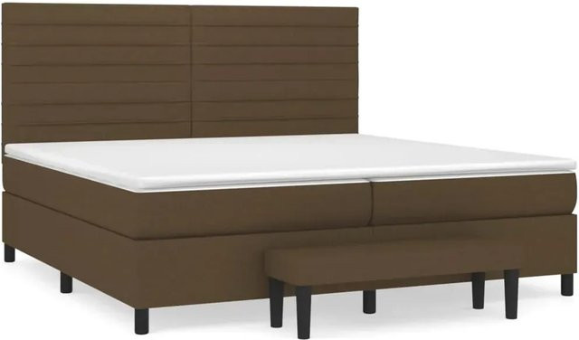 vidaXL Boxspringbett mit Matratze Dunkelbraun B/T/H: 200 x 200 x 128 cm - Bild 1
