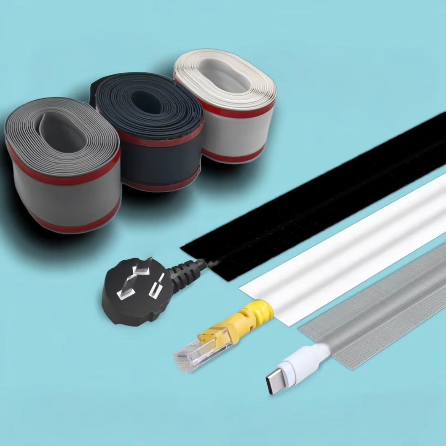 Flexible PVC Kabelabdeckung in Weiß für dein Kabelmanagement, Länge: 1 m - Bild 3