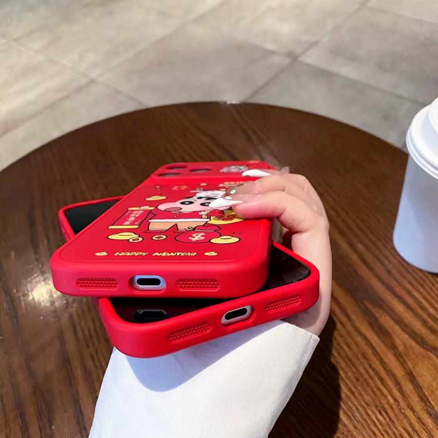 Shinchan Nohara Handyhülle für iPhone 13 14 15 16 17 Pro Max in Rot - Bild 2