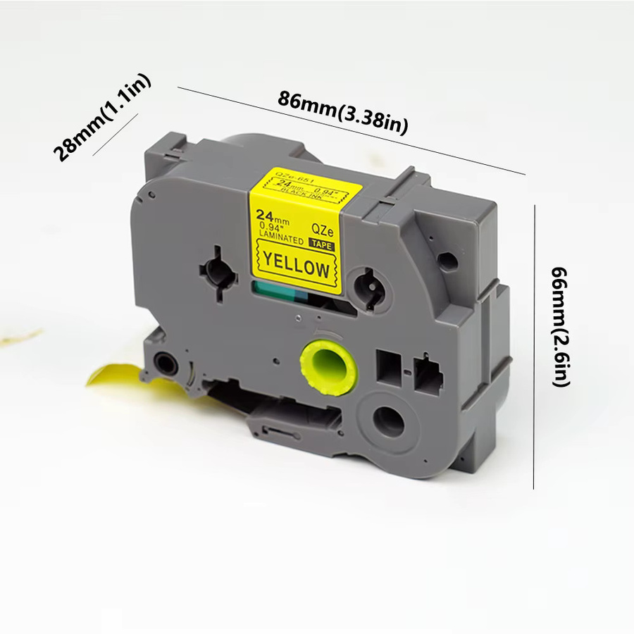 Brother TZe-251 Ersatz Etikettenband Laminiert Schwarz auf Weiß Breite: 24 mm kompatibel mit Brother P-Touch Etikettiergeräten - Bild 1