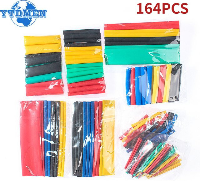 YTDMEN Schrumpfschlauch Sortiment Kit 164 Stück Wasserdicht 2:1 Elektrische Verbindung für Kabel und Draht in Multicolor - Bild 1