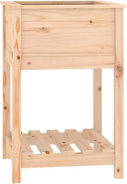 vidaXL Pflanzkübel mit Ablage aus Massivholz in Braun, B/T/H: 54 x 54 x 81 cm - Bild 1