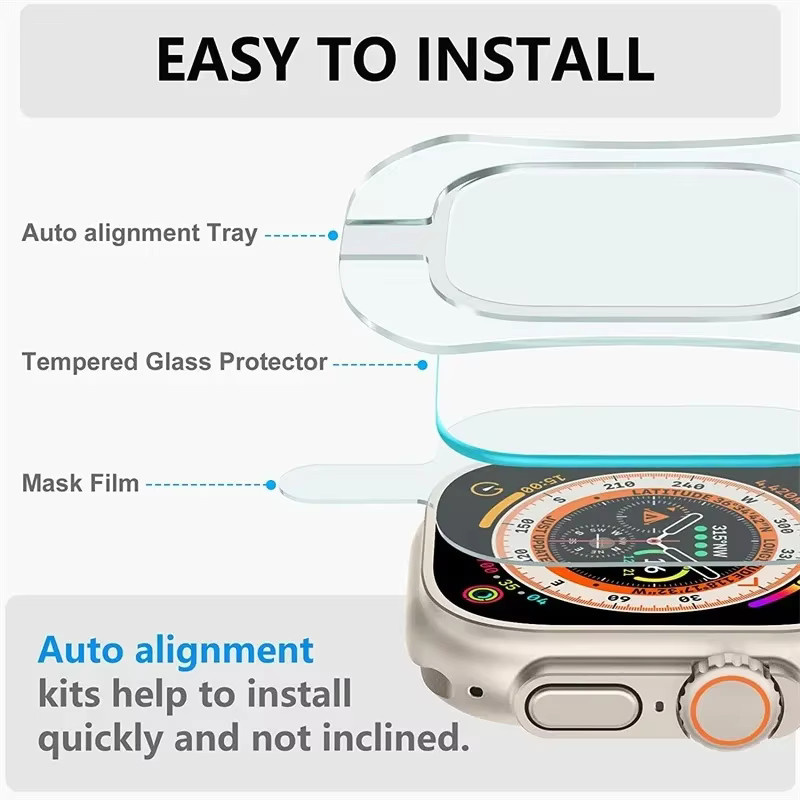 Apple Displayschutzfolie gehärtetes Glas, Apple Watch Ultra 2 49 mm - Bild 2