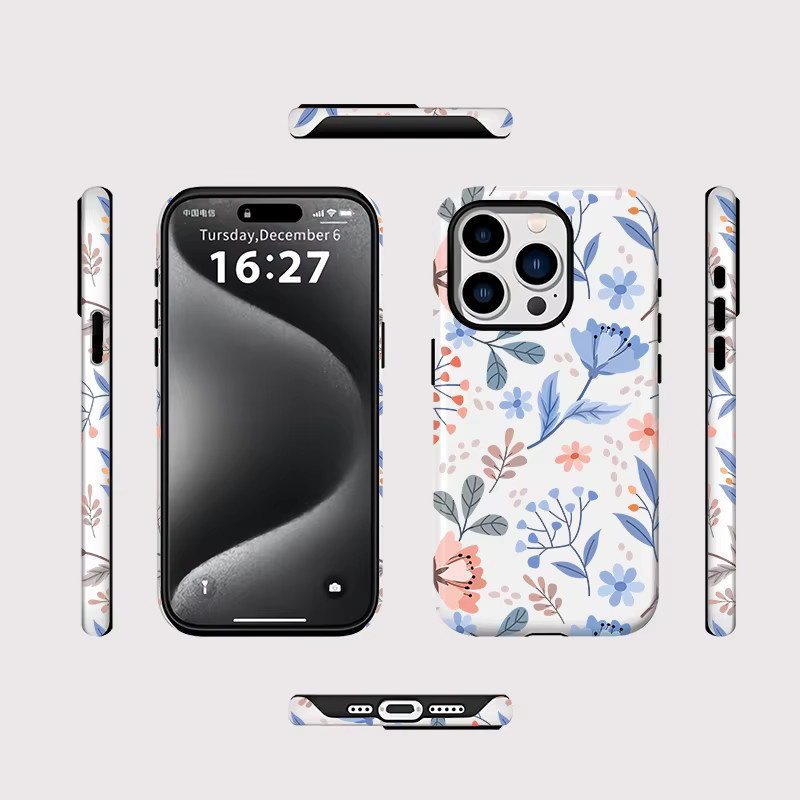 Fcicicase MagSafe Handyhülle mit Blumenmuster für iPhone 11 bis iPhone 16 Pro Max, stoßfest und kabelloses Laden, Multicolour - Bild 2