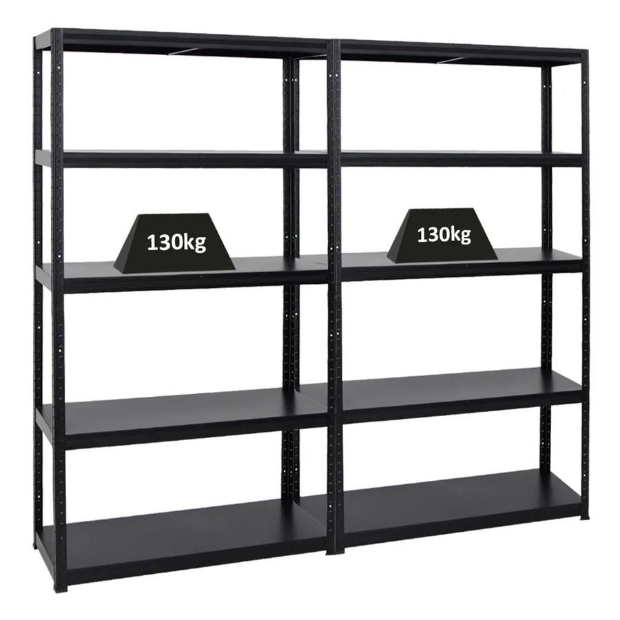 2er Set PROREGAL Schwerlastregal Steel Eagle in Schwarz, H x B x T: 180 x 100 x 40 cm - Bild 2