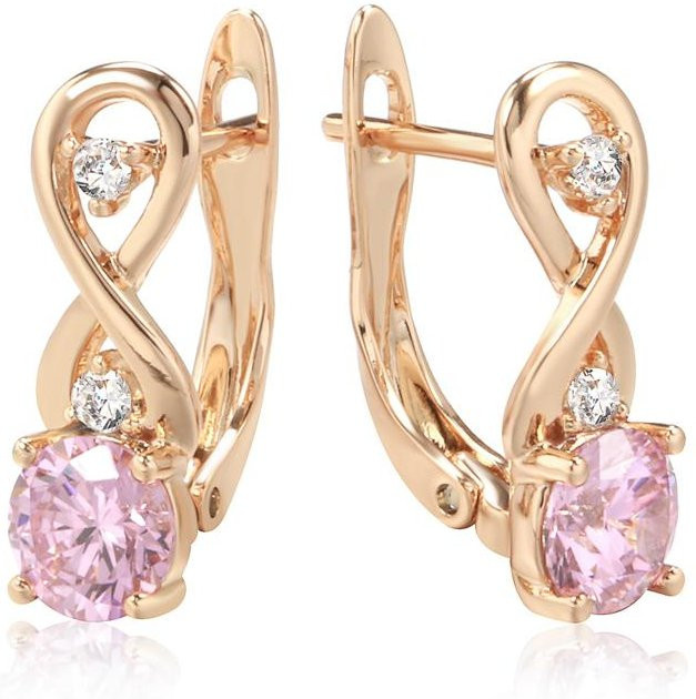 Ohrringe Vintage, Kupfer, Roségold, Zirkonia, Damen - Bild 1