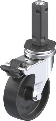 Blickle Lenkrolle mit Feststeller LRA-POA 75G-FI-EV02, Rad-Durchmesser: 75 mm, Tragfähigkeit: 75 kg, Farbe: Schwarz, Material: Stahl und Kunststoff, verzinkt - Bild 1