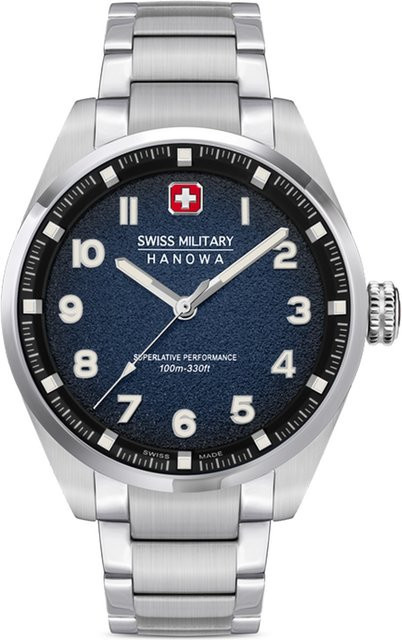 Swiss Military Hanowa Armbanduhr Greyhound, Quarz, Edelstahl, Blau, 42 mm, Herren - Bild 1