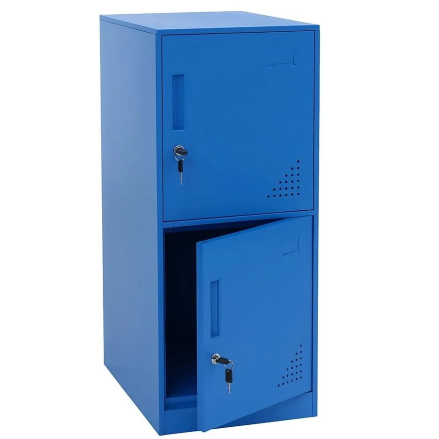 MCW Spind MCW-P63 Wertfachschrank aus Stahl mit 2 Türen in Blau, H: 90 cm, B: 38 cm, T: 45 cm - Bild 2