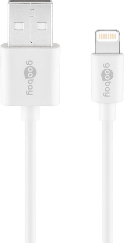 Goobay Lightning USB Lade- und Synchronisationskabel MFi für Apple iPhone/iPad Weiß - Bild 1