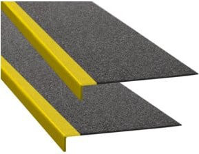Moravia Antirutschwinkel aus Kunststoff in Schwarz mit gelber Kante, B/T/H: 23 x 60 x 3 cm - Bild 1