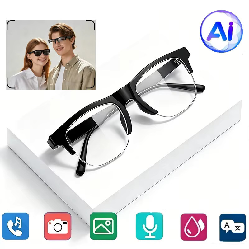 Lenovo Kabellose KI-Smart-Brille mit Touch-Steuerung und Bluetooth in Schwarz Transparent - Bild 5