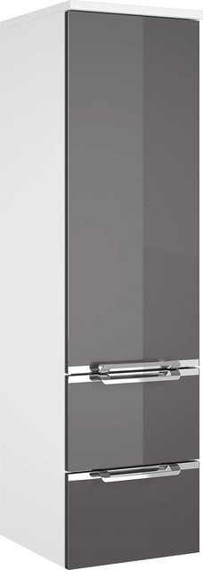 Pelipal Bad-Hochschrank Trentino in Weiß Glänzend mit Soft-Close-Türen und Regalböden, Höhe: 109,0 cm, Breite: 30,4 cm - Bild 1