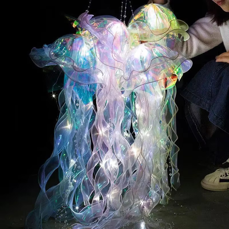 Bunte DIY Quallen LED Laterne in Multicolour als Nachtlicht für Partys und Dekorationen - Bild 4