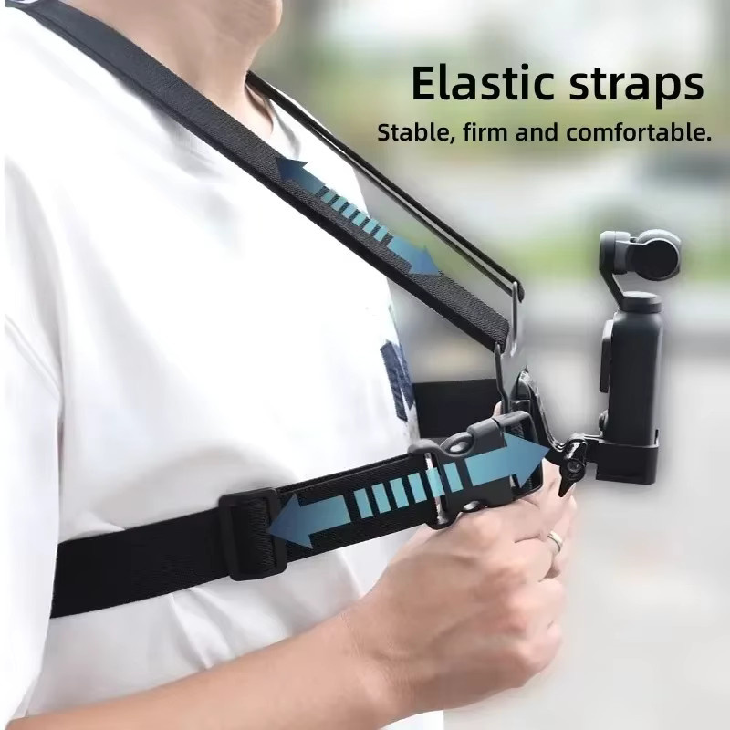 Gimbal Brustgurt in Schwarz als elastischer Gürteladapter für DJI Osmo Pocket 1, 2, 3 sowie GoPro und Insta360 Action Kameras - Bild 3