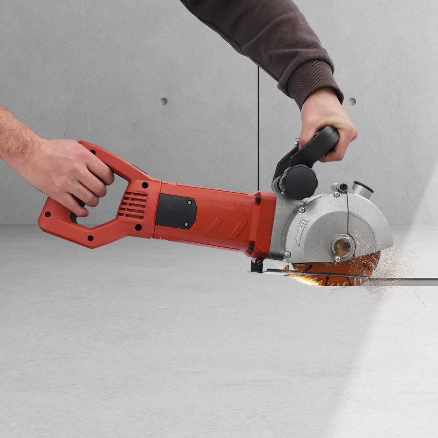 Elektrische Wandnutenfräsmaschine TOOL1SHOoo, 2700W Schlitzfräsmaschine mit 6200 U/min, staubfreier Beton-Nutenfräser in Schwarz-Rot - Bild 3