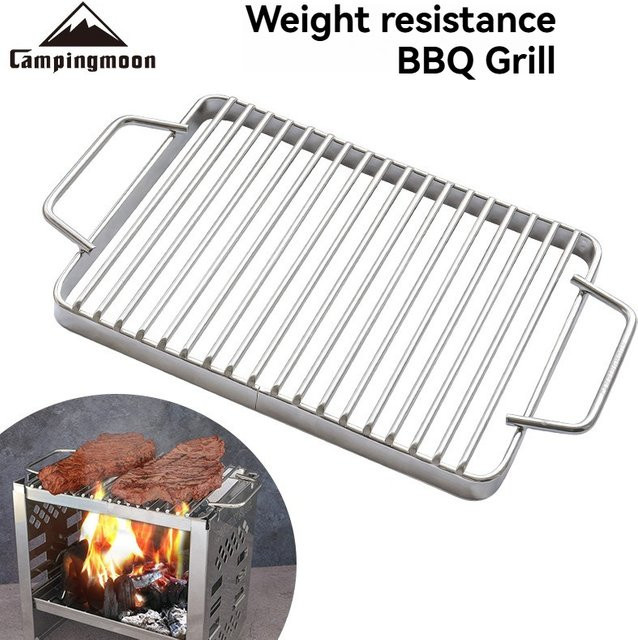 CAMPINGMOON Grillrost B5-W aus verstärktem 304 Edelstahl in Silber für Camping und Outdoor - Bild 1