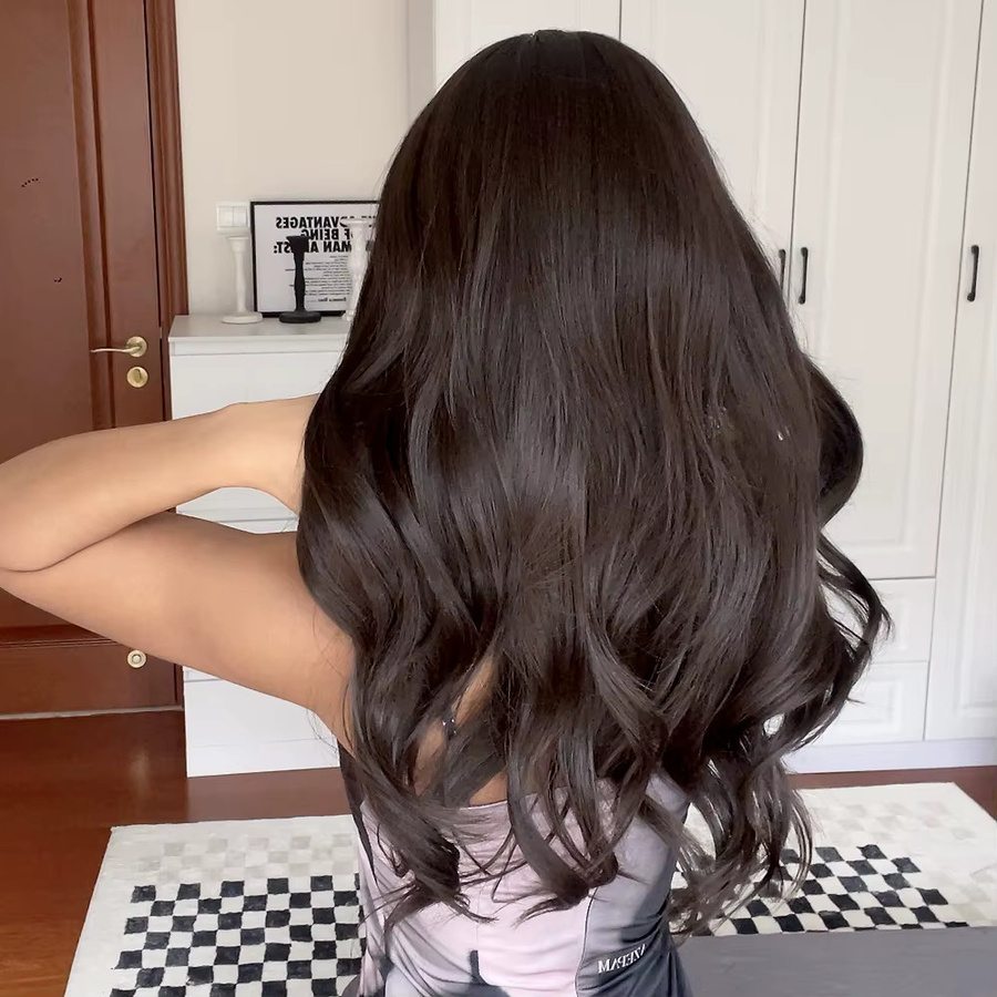 EASIHAIR Perücke, dunkelbraun, lang, gewellt, mit Pony, Damen - Bild 2