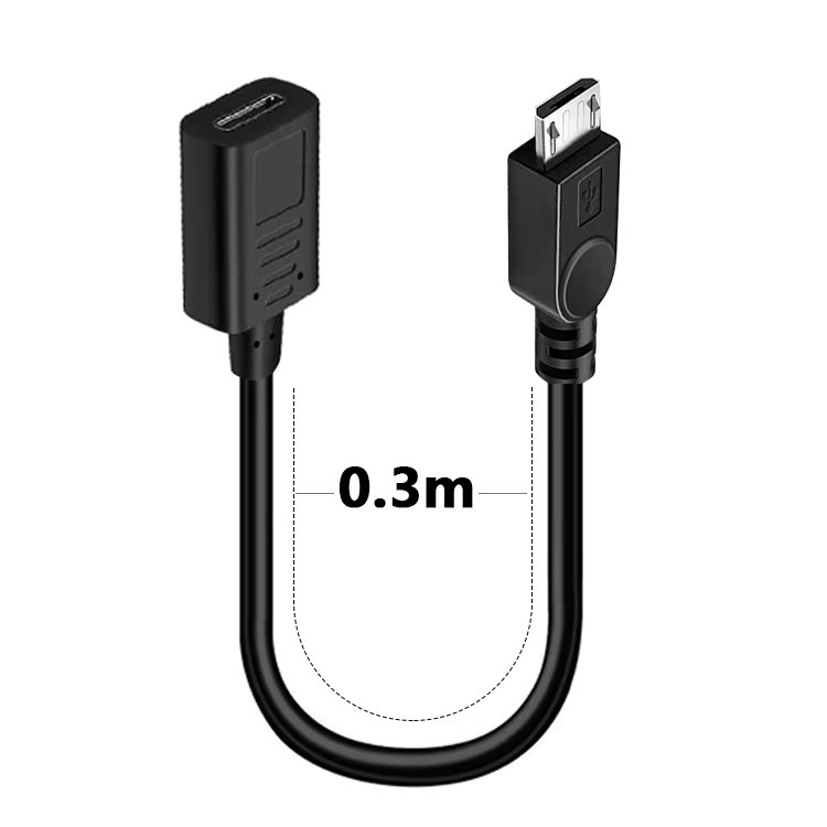 BSN 90-Grad-Winkeladapter USB-C-Buchse auf Micro-USB-Stecker für Daten-OTG und Laden in Schwarz - Bild 1