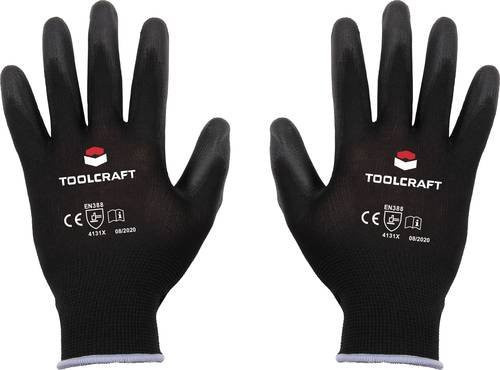 Toolcraft Arbeitshandschuhe aus Polyester und Polyurethan in Schwarz, Größe XXL, EN 388 CAT II - Bild 1