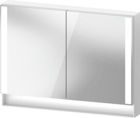 Duravit Qatego Uni-Spiegelschrank Typ J mit 2 Türen, weiß glänzend, wandhängend, B/H/T: 100 x 75 x 15,5 cm mit LED-Beleuchtung und Sensorschalter - Bild 1