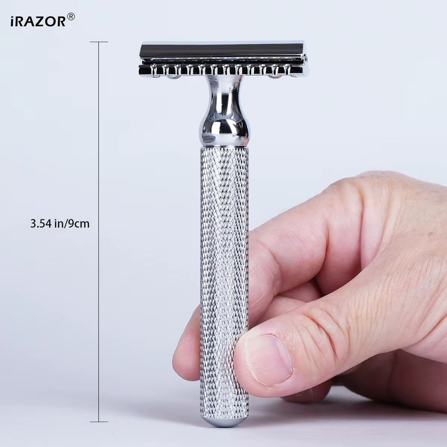 iRAZOR Classic Doppelklingen-Sicherheitsrasierer, Silber, Herren - Bild 2