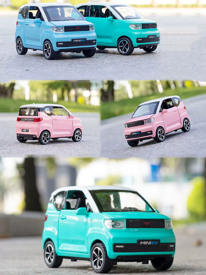 MAKEDA WuLing HongGuang Mini EV-Autos, Spielzeugmodelle, Maßstab 1:24, Legierung, mit Licht und Sound - Bild 5