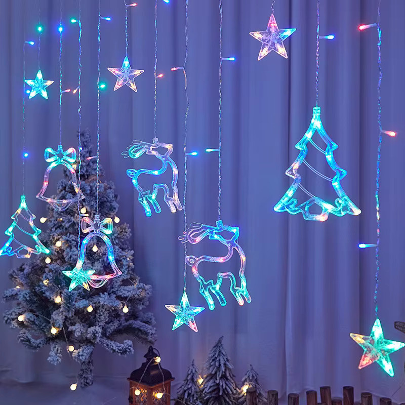 lyfs LED Stern-Lichterkette als Vorhang in Warmweiß für Weihnachtsdekoration und festliche Anlässe - Bild 2