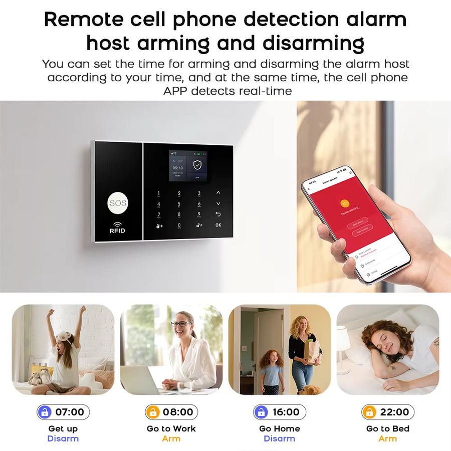 PGST Smart Home Alarmsystem mit 4G und WLAN, drahtlose Sicherheit mit App-Steuerung, kompatibel mit Tuya, Alexa und Google Home - Bild 5