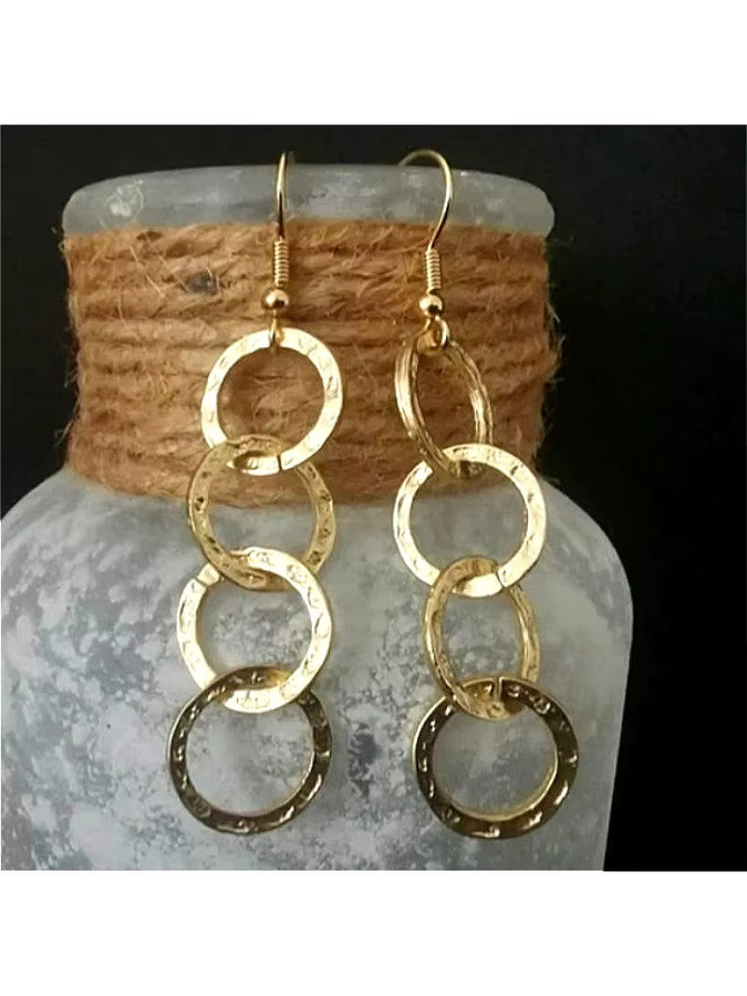 YoYo Anhänger-Ohrringe, vergoldet, Gold, Damen, Vintage - Bild 3