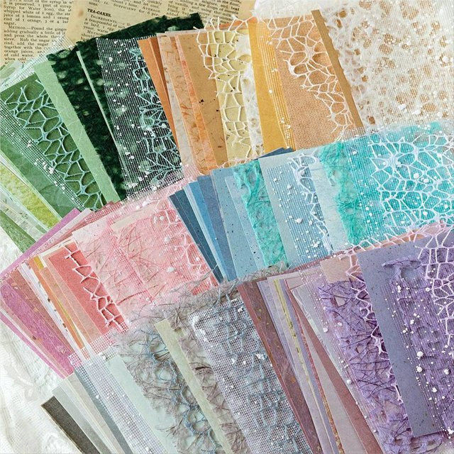 A91P Scrapbook-Papier Set mit 156 Blatt strukturiertem Bastelpapier und Netzstoff in Multicolour, 6er-Pack, Größe: 9,9 x 14 cm - Bild 1
