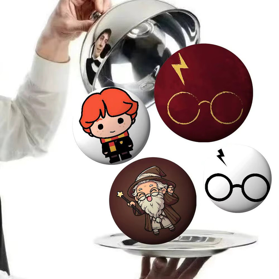 Harry Potter Abzeichen, Cartoon Runde Brosche, Acryl, Pins - Bild 2
