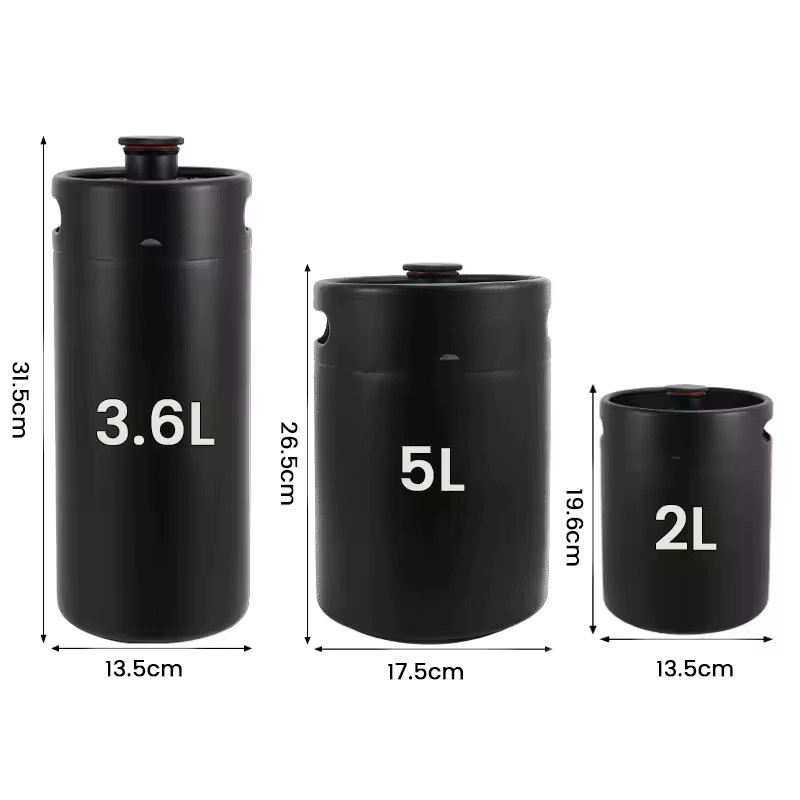 ELECQUEEN Bier Growler Mini Fass Mattschwarz 2 l - Bild 2