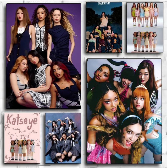 Trendy Group K-Katseye Posterkunst aus Papier, Mehrfarbig, B/H: 20 x 20 cm - Bild 1