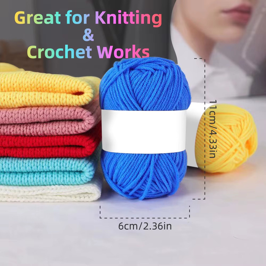 50er Set QJH Handarbeitsgarne in Multicolour für Handstricken und Häkeln, 25g pro Stück - Bild 2