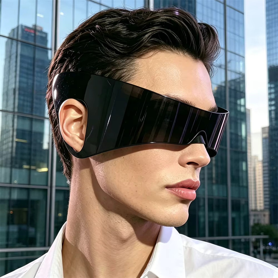 Erilles Cyberpunk Sonnenbrille, Vollrand, Black, Plastic, Wrap - Bild 3